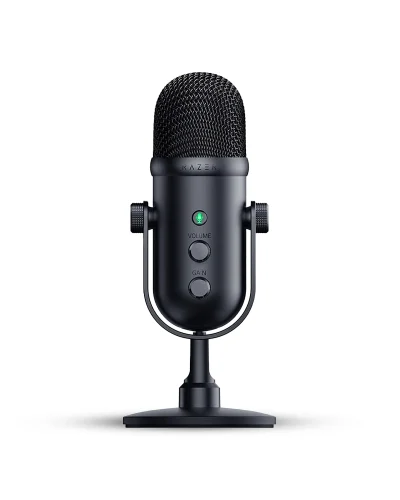 Razer Seiren V2 Pro – Professional-Grade USB Microphone for Streamers (Dynamic Microphone, High Pass Filter, Mic Monitoring, Built in Shock Absorber & Mic Windsock, Gain Control & Mute Button) Black