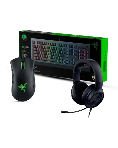 Razer Gaming Bundle – Deathadder Gaming Mouse / Cynosa V2 – Gaming Keyboard / Kraken X Lite Gaming Headset